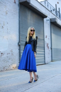 falda midi azul